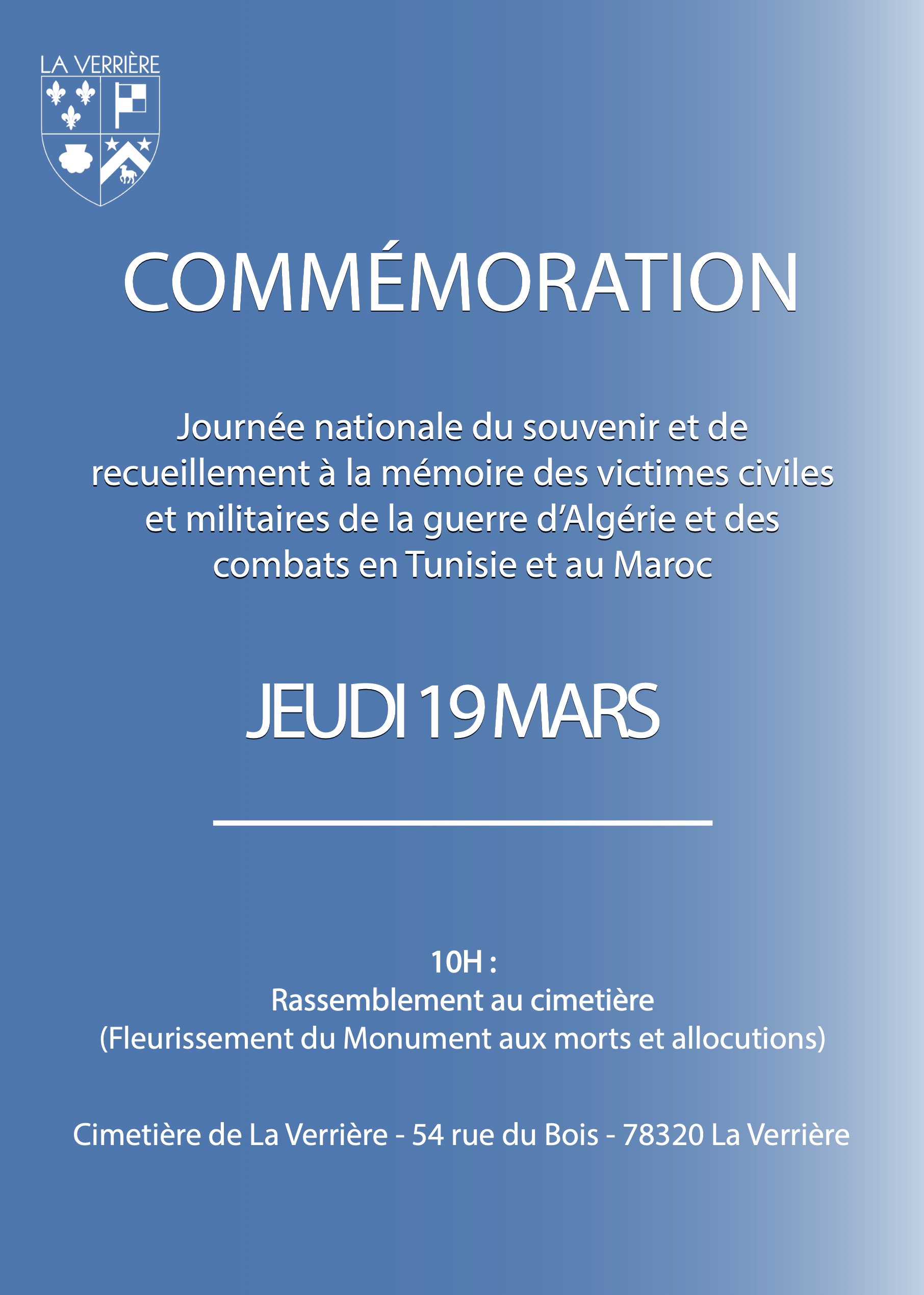 commémoration du 19 mars - 10h cimetière de La Verrière