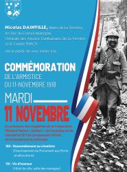 Commemoration 11 novembre 1918  le 11 novembre 2025 à 10h