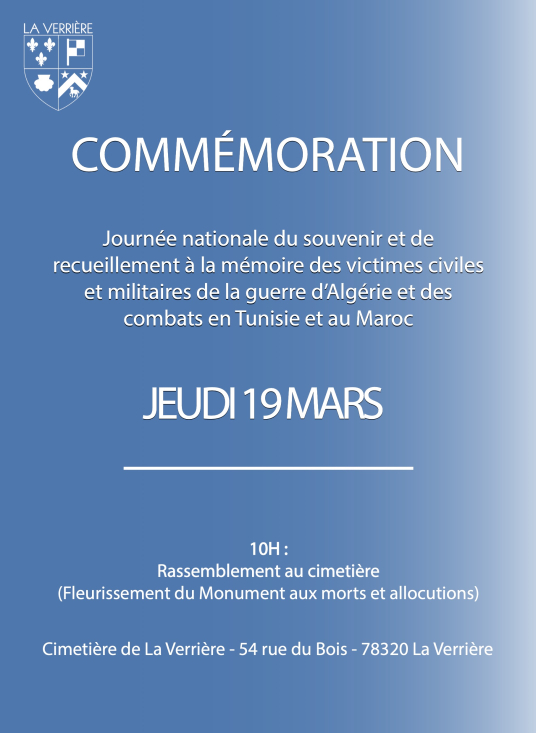 commémoration du 19 mars - 10h cimetière de La Verrière