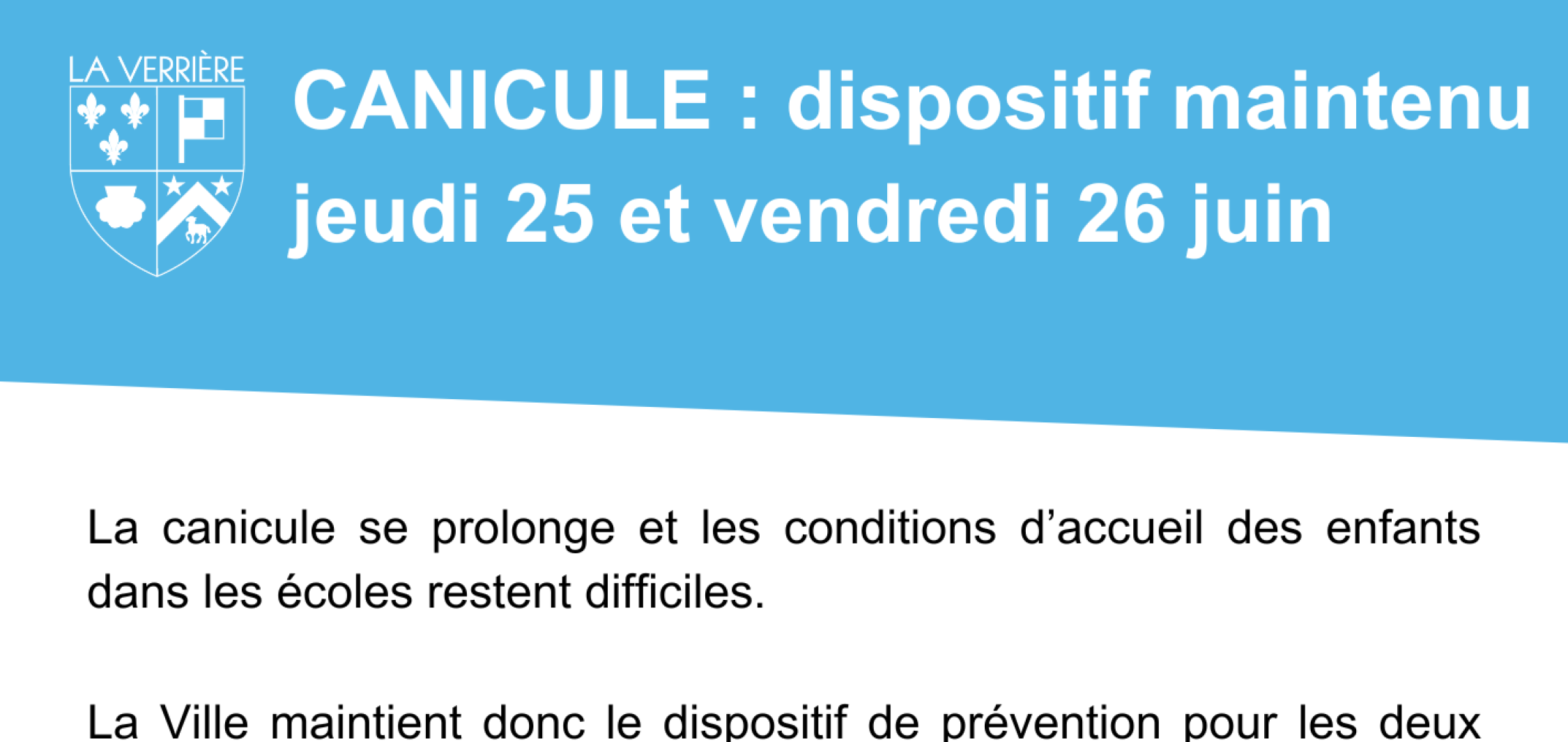 canicule 25 et 26 juin organisation des écoles