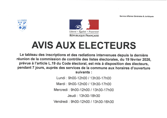 avis aux electeurs