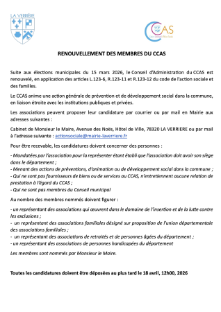 renouvellement CCAS